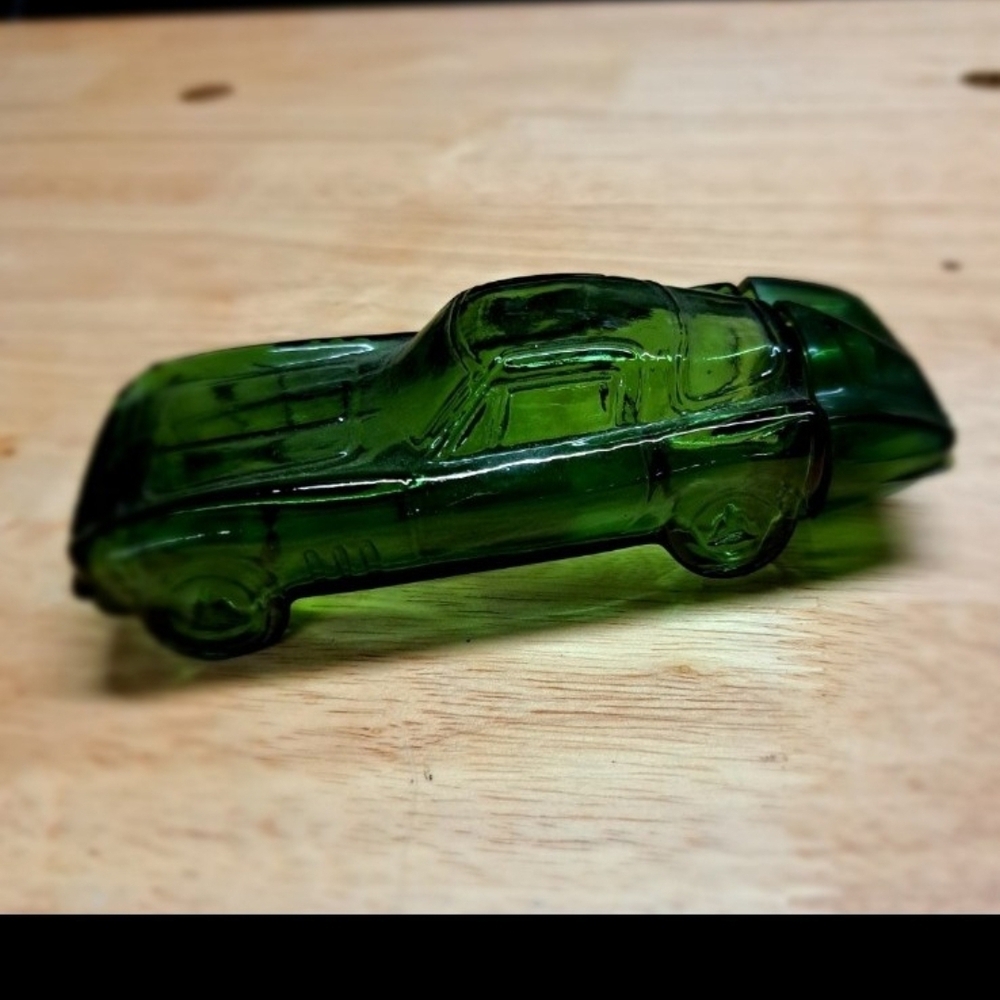 Avon Green Glass Car Collectible
